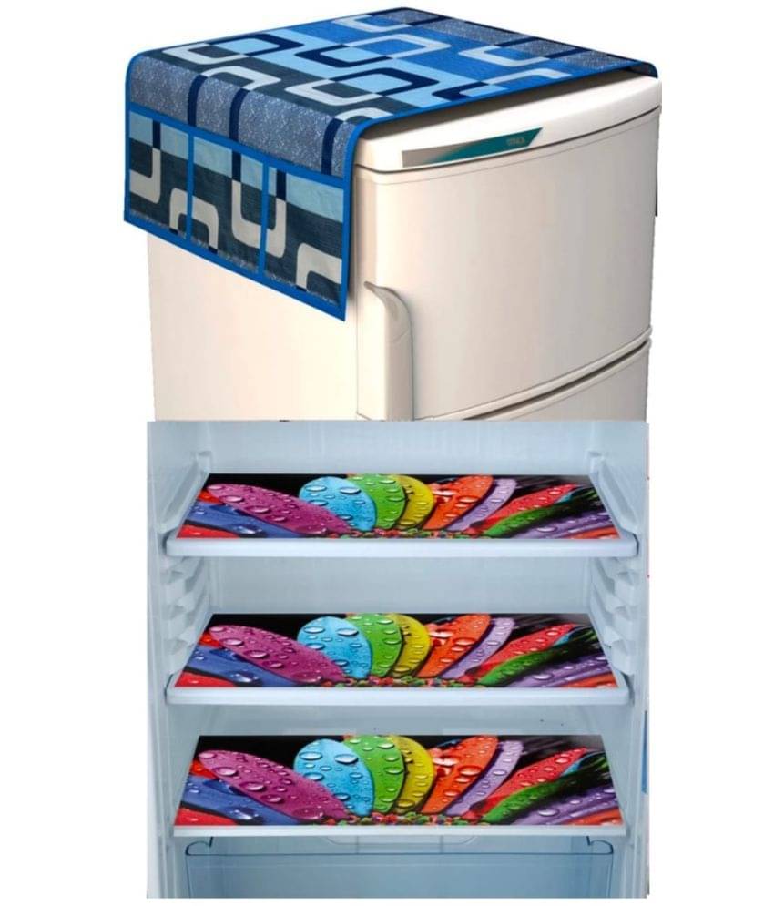 Revexo - Polyester Multicolor Fridge Top Cover ( Pack of 4 ) Revexo - Polyester Multicolor Fridge Top Cover ( Pack of 4 )