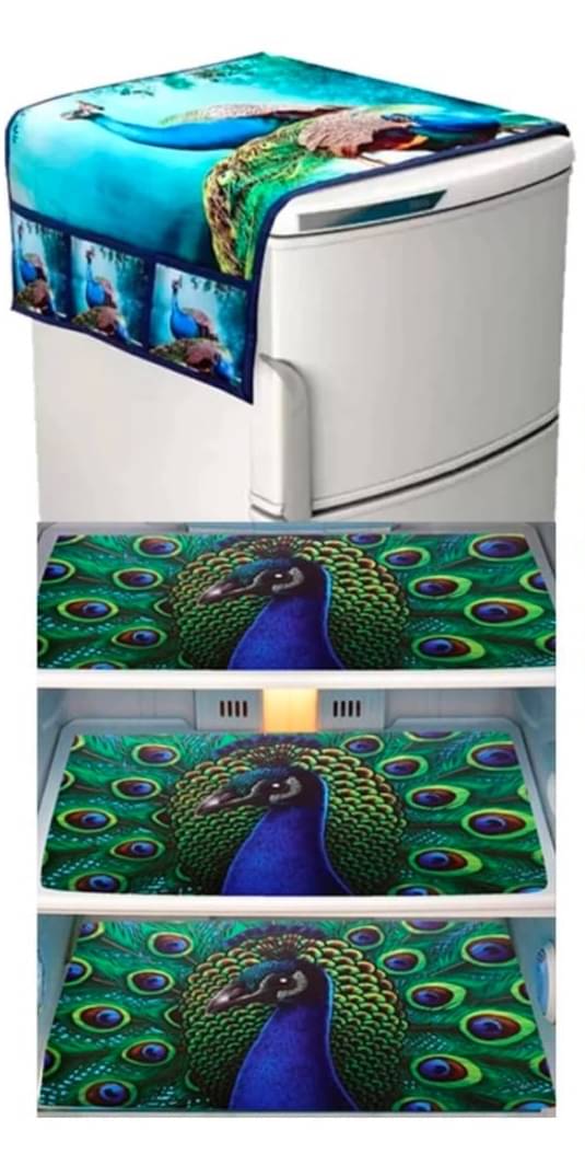 Revexo - Polyester Multicolor Fridge Top Cover ( Pack of 4 ) Revexo - Polyester Multicolor Fridge Top Cover ( Pack of 4 )