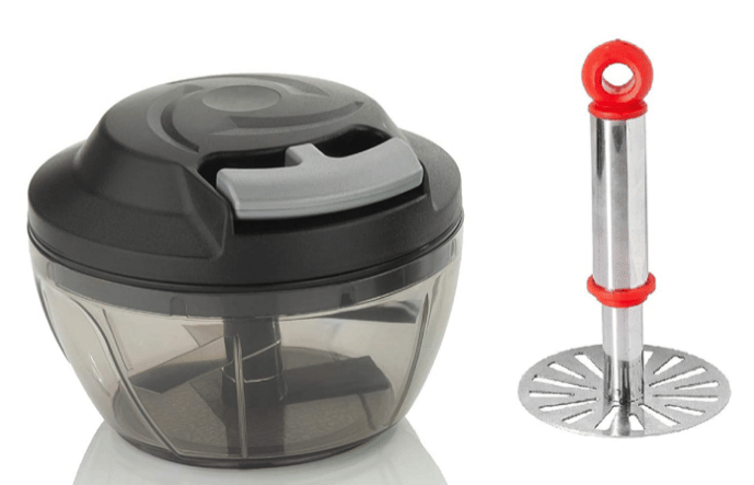     			Blooms Mall  Combo of Manual Chopper + Stainless Steel Vegetable Masher