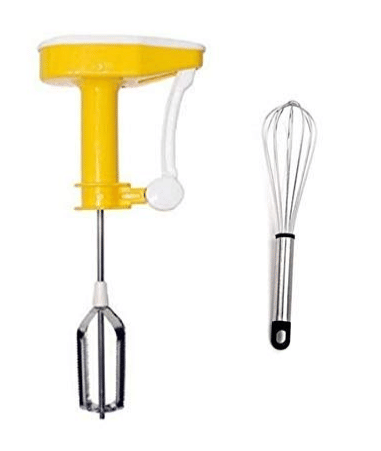     			Blooms Mall Combo of Power Free Manual Hand Blender + steel egg whisker