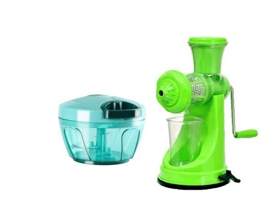    			Blooms Mall  Pack combo of Manual Vegetable Chopper and Hand Juicer for Fruits and Vegetables with Stainless Steel Handle