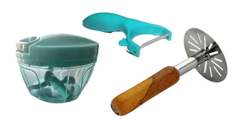     			Blooms Malll Chopper + Vegetable Peeler + pav bhaji Smasher