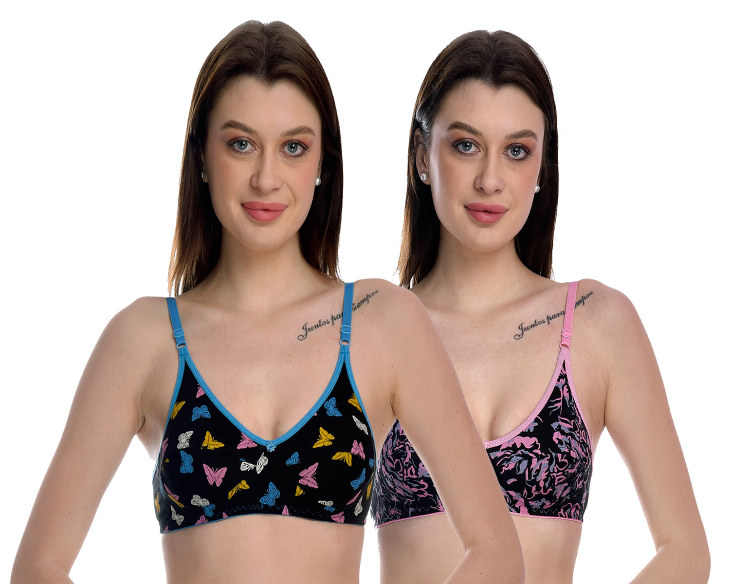 Elina Pack of 2 100% Cotton Non Padded Women's T-Shirt Bra ( Multicolor )     			Elina Pack of 2 100% Cotton Non Padded Women's T-Shirt Bra ( Multicolor )