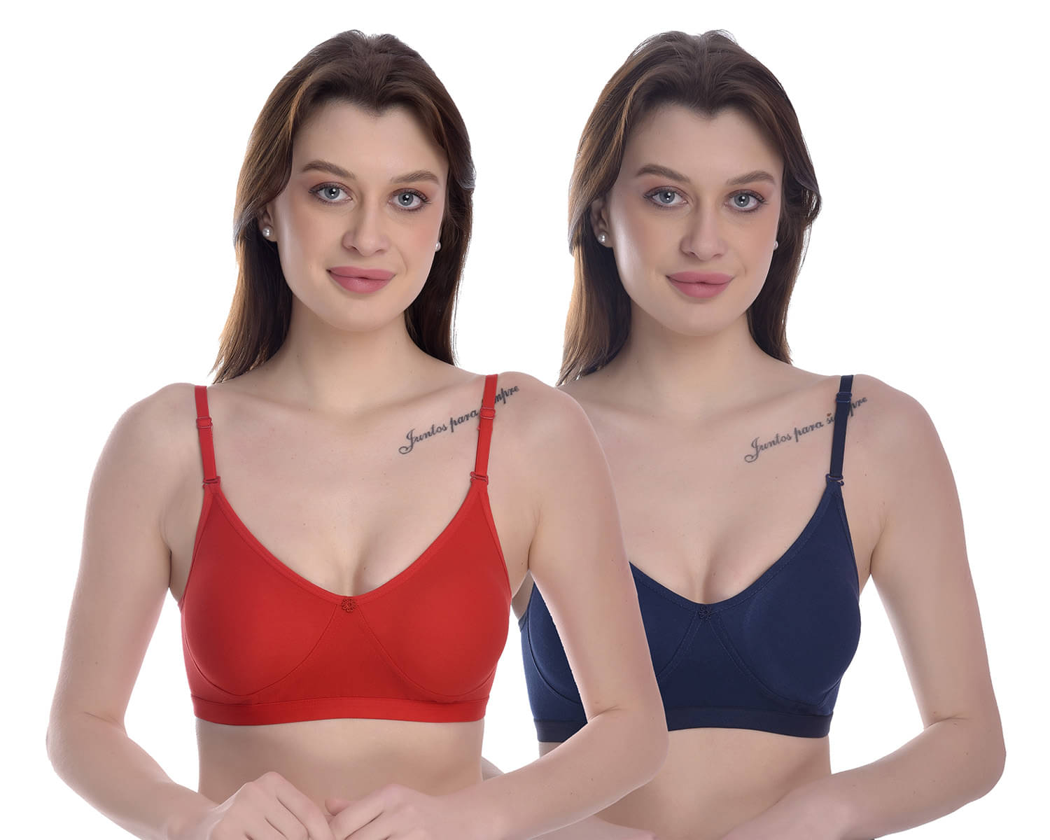 Elina Pack of 2 100% Cotton Non Padded Women's T-Shirt Bra ( Multicolor )     			Elina Pack of 2 100% Cotton Non Padded Women's T-Shirt Bra ( Multicolor )