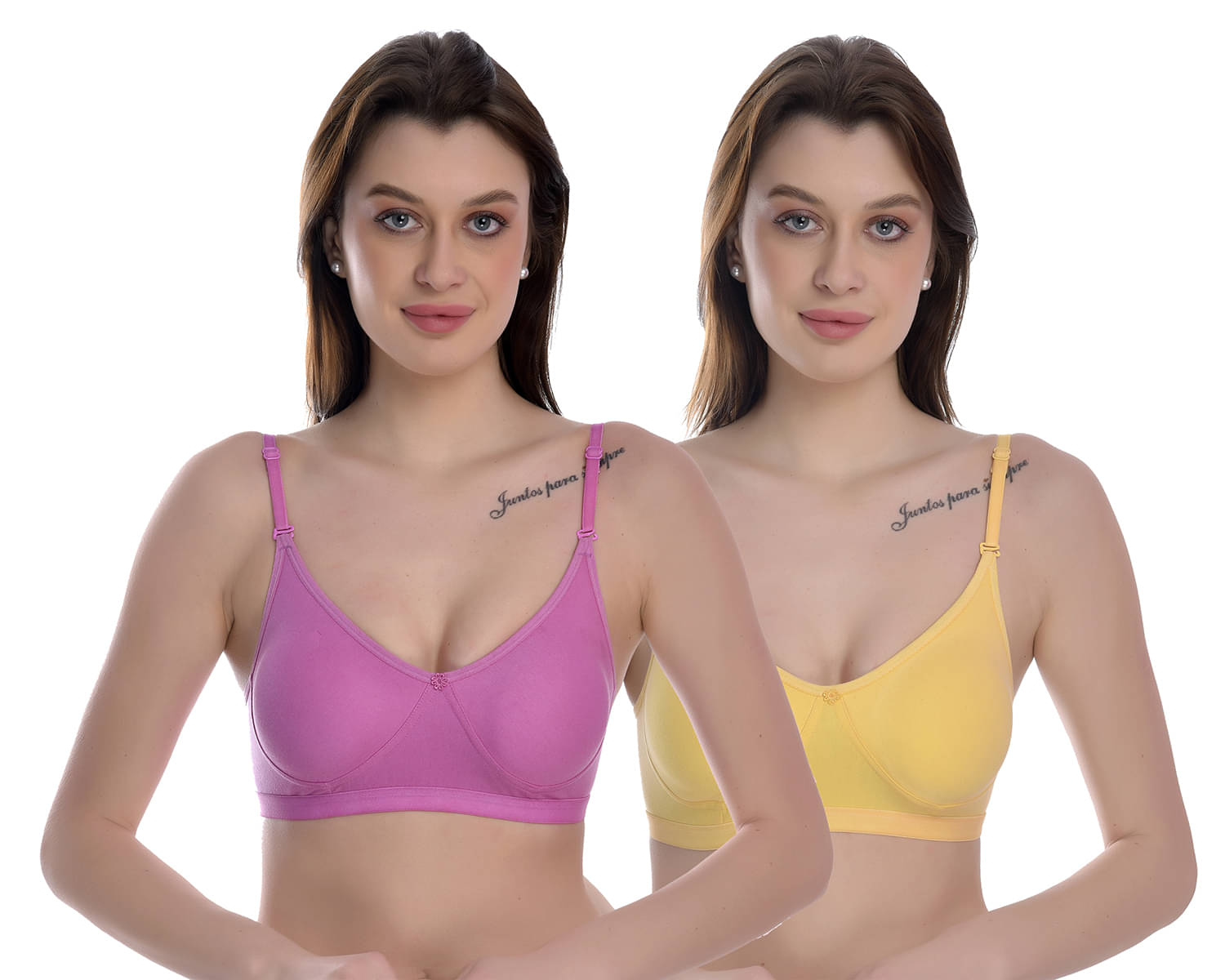 Elina Pack of 2 100% Cotton Non Padded Women's T-Shirt Bra ( Multicolor )     			Elina Pack of 2 100% Cotton Non Padded Women's T-Shirt Bra ( Multicolor )