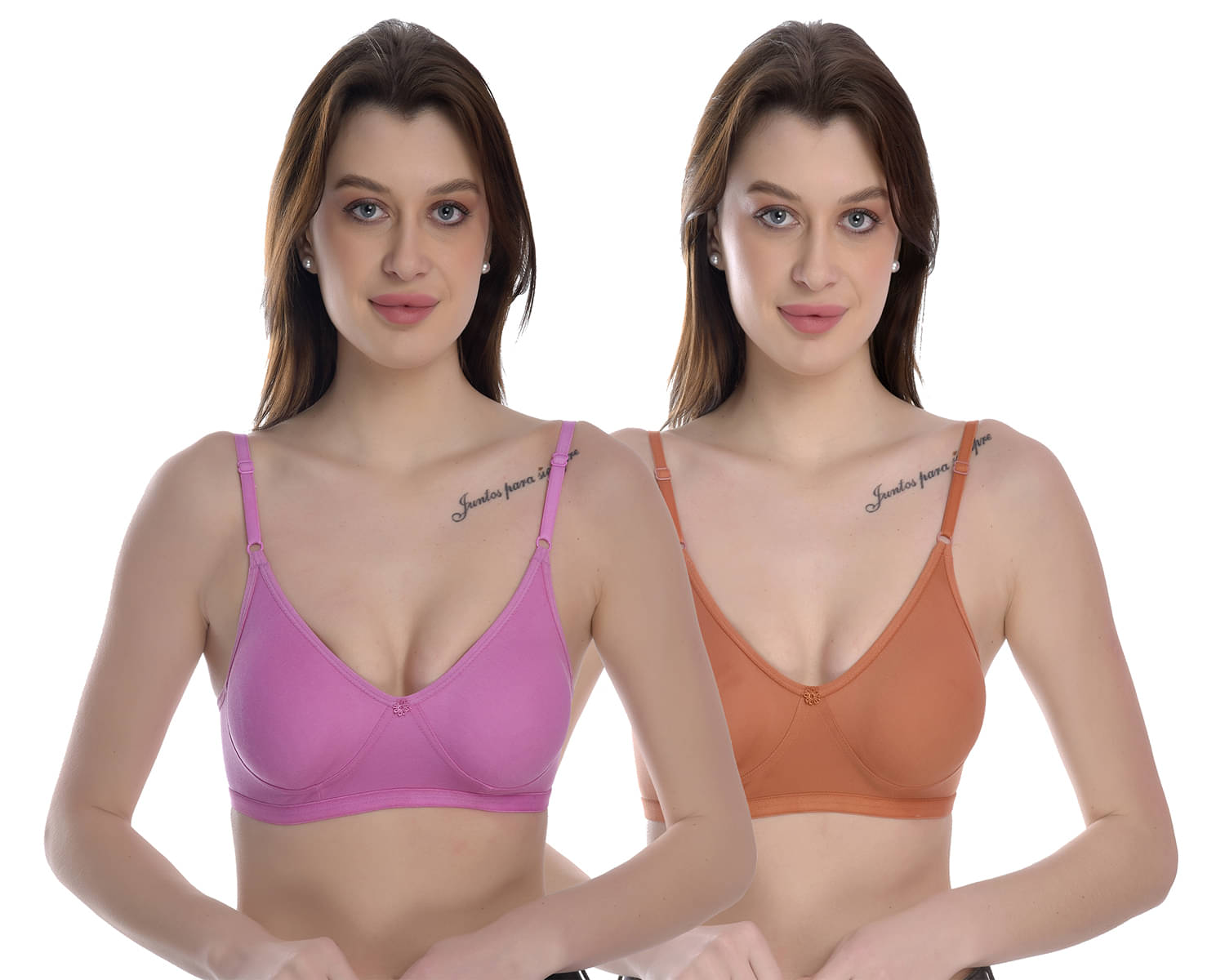 Elina Pack of 2 100% Cotton Non Padded Women's T-Shirt Bra ( Multicolor )     			Elina Pack of 2 100% Cotton Non Padded Women's T-Shirt Bra ( Multicolor )