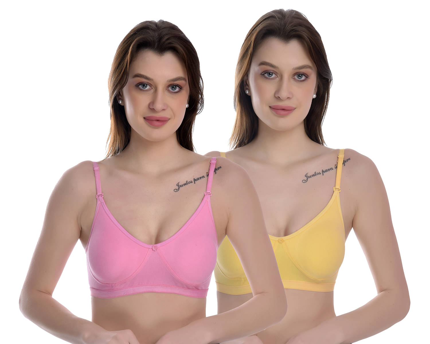     			Elina Pack of 2 100% Cotton Non Padded Women's T-Shirt Bra ( Multicolor )