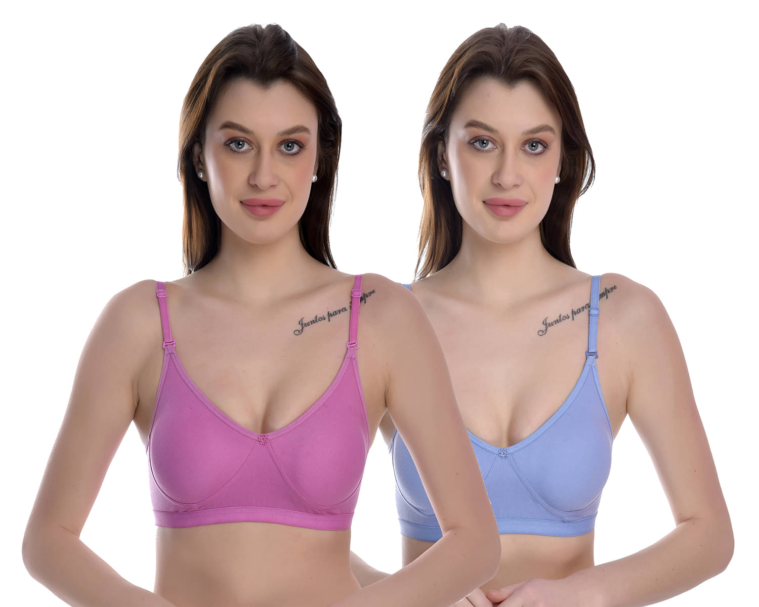 Elina Pack of 2 100% Cotton Non Padded Women's T-Shirt Bra ( Multicolor )     			Elina Pack of 2 100% Cotton Non Padded Women's T-Shirt Bra ( Multicolor )