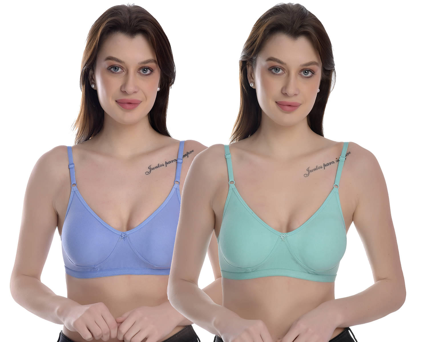 Elina Pack of 2 100% Cotton Non Padded Women's T-Shirt Bra ( Multicolor )     			Elina Pack of 2 100% Cotton Non Padded Women's T-Shirt Bra ( Multicolor )