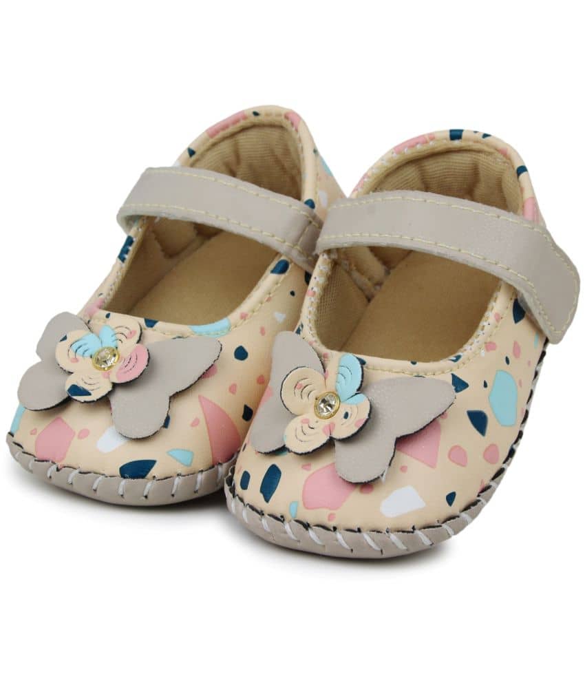 Neska Moda 6 To 12 Months Baby Girls Synthetic Leather/Rexine Party Wear Floral Sandal Booties (Beige) - Casual Shoes | Buy online on ZillyBuy