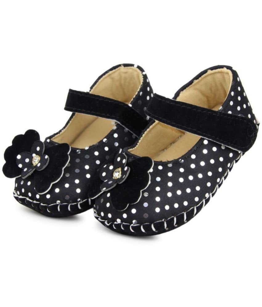 Neska Moda 6 To 12 Months Baby Girls Synthetic Leather Party Wear Polka Dot Baby Sandal Booties (Black ) - Casual Shoes | Buy online on ZillyBuy