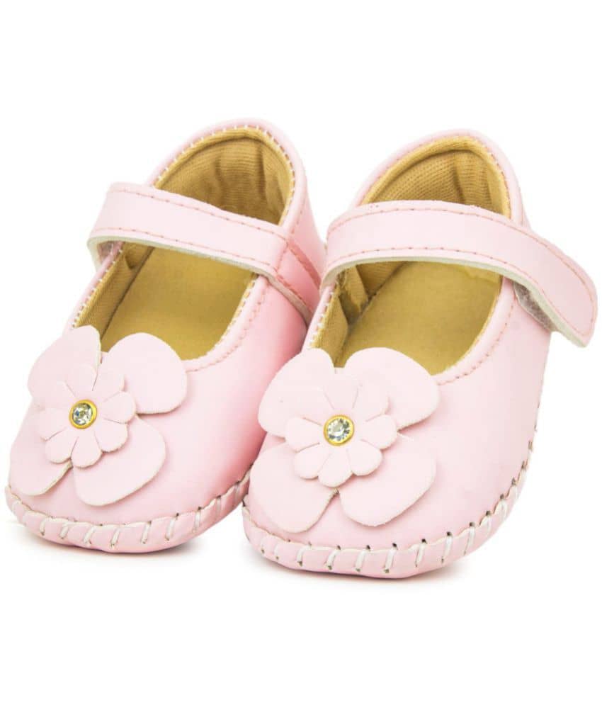 Neska Moda 6 To 12 Months Baby Girls Synthetic Leather Party Wear Floral Baby Sandal Booties (Baby Pink) - Casual Shoes | Buy online on ZillyBuy