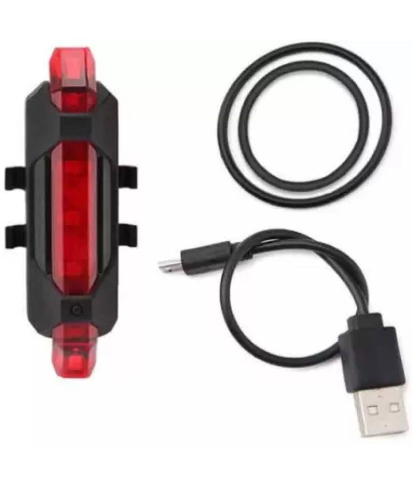     			Protos India.Net Cycle Tail Red Light 4 Mode Waterproof USB Rechargeable, Rear Break Light (Red) LED Rear Break Light (Red, Black)