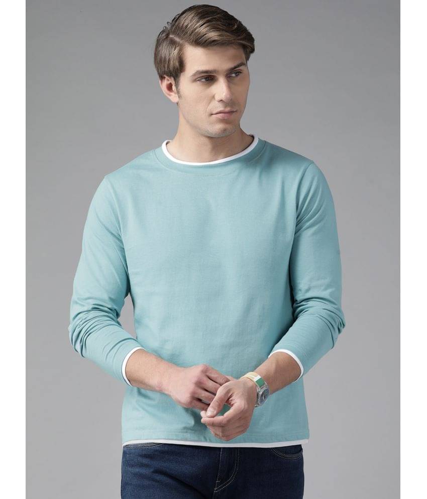 The Dry State - Cotton Regular Fit Blue Men's T-Shirt ( Pack of 1 )     			The Dry State - Cotton Regular Fit Blue Men's T-Shirt ( Pack of 1 )