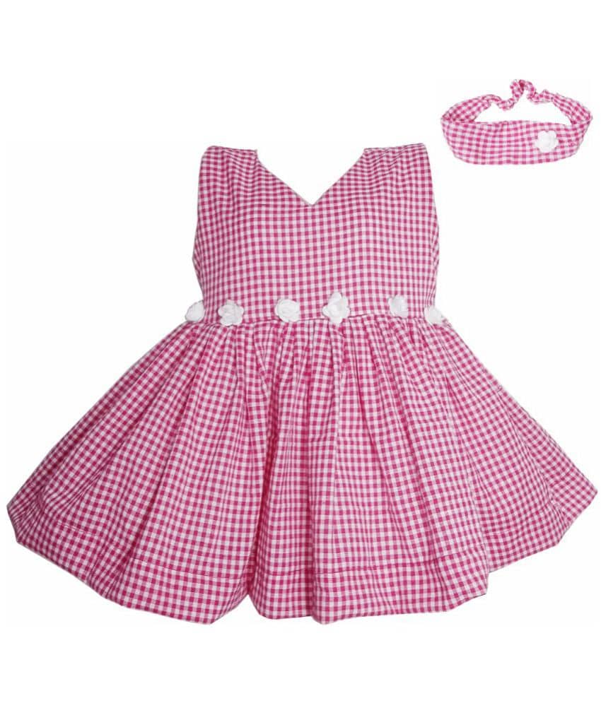 harshvardhanmart.com Cotton A-line Dress For Girls ( Pack of 1 , Baby Pink )