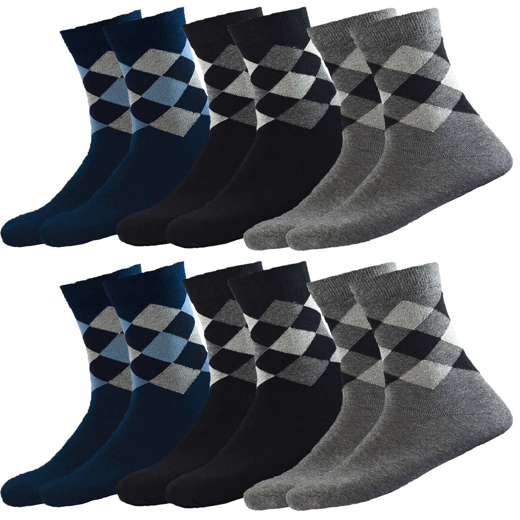 hicode - Blended Multicolor Men's Full Length Socks ( Pack of 6 ) hicode - Blended Multicolor Men's Full Length Socks ( Pack of 6 )