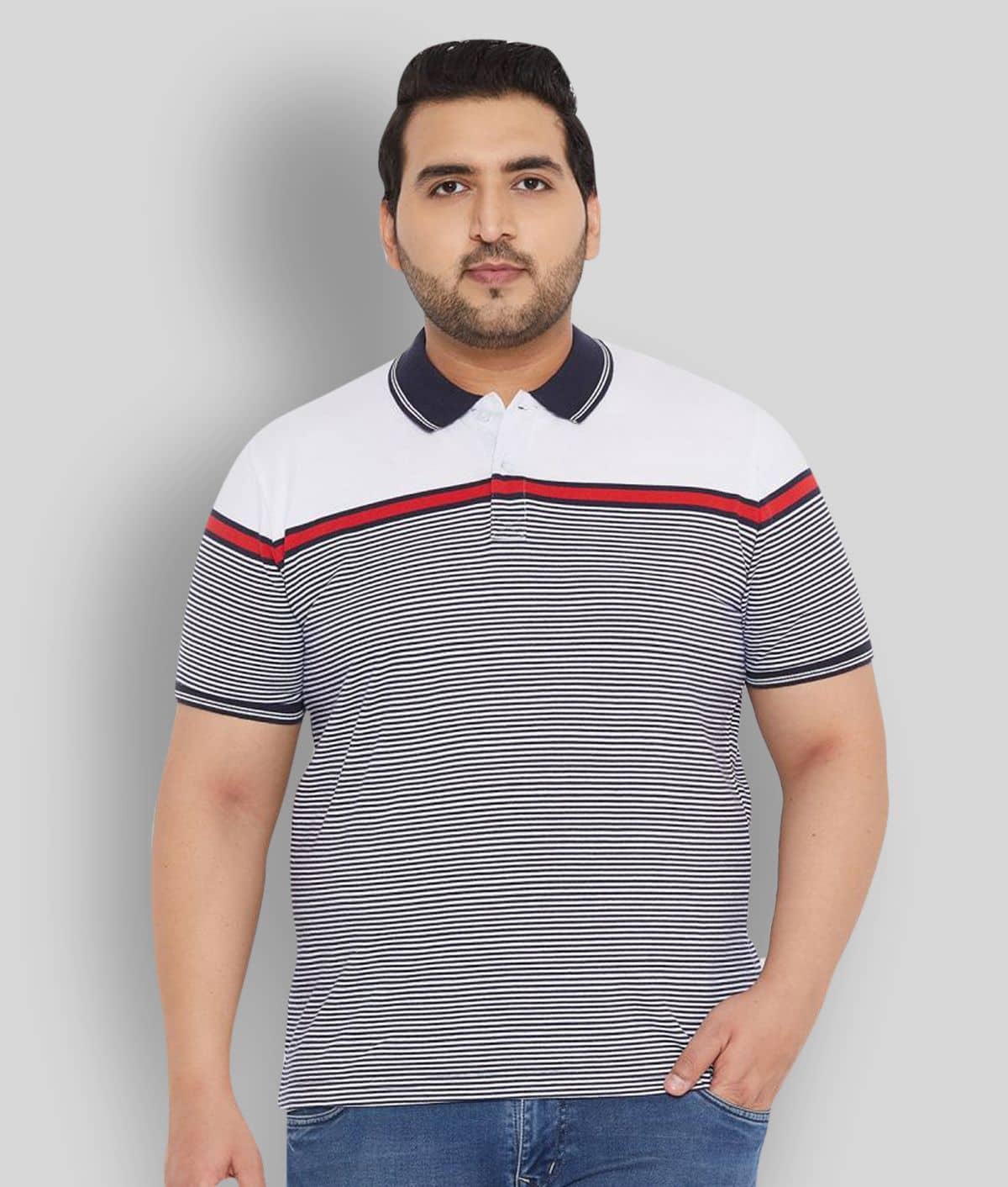 AUSTIVO - White Cotton Blend Regular Fit Men's Polo T Shirt ( Pack of 1 )