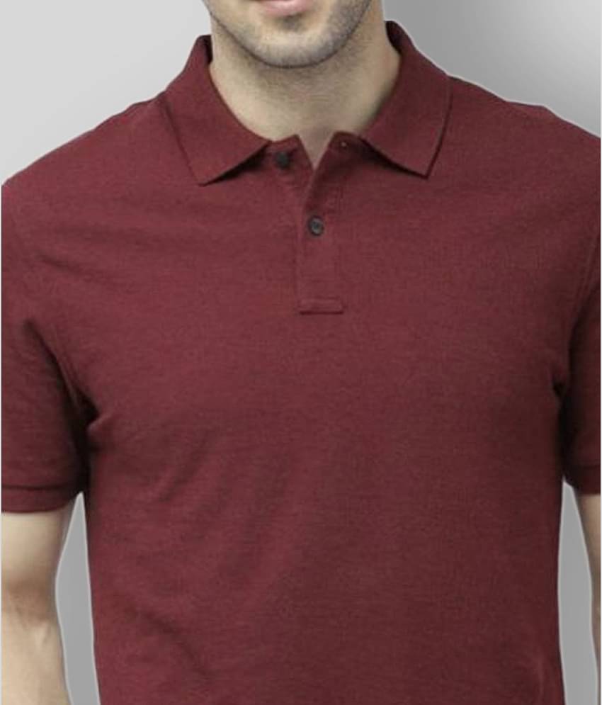 FASHION365 Pack of 1 Cotton Blend Slim Fit Solid Half Sleeves Men's Polo T Shirt ( Maroon )