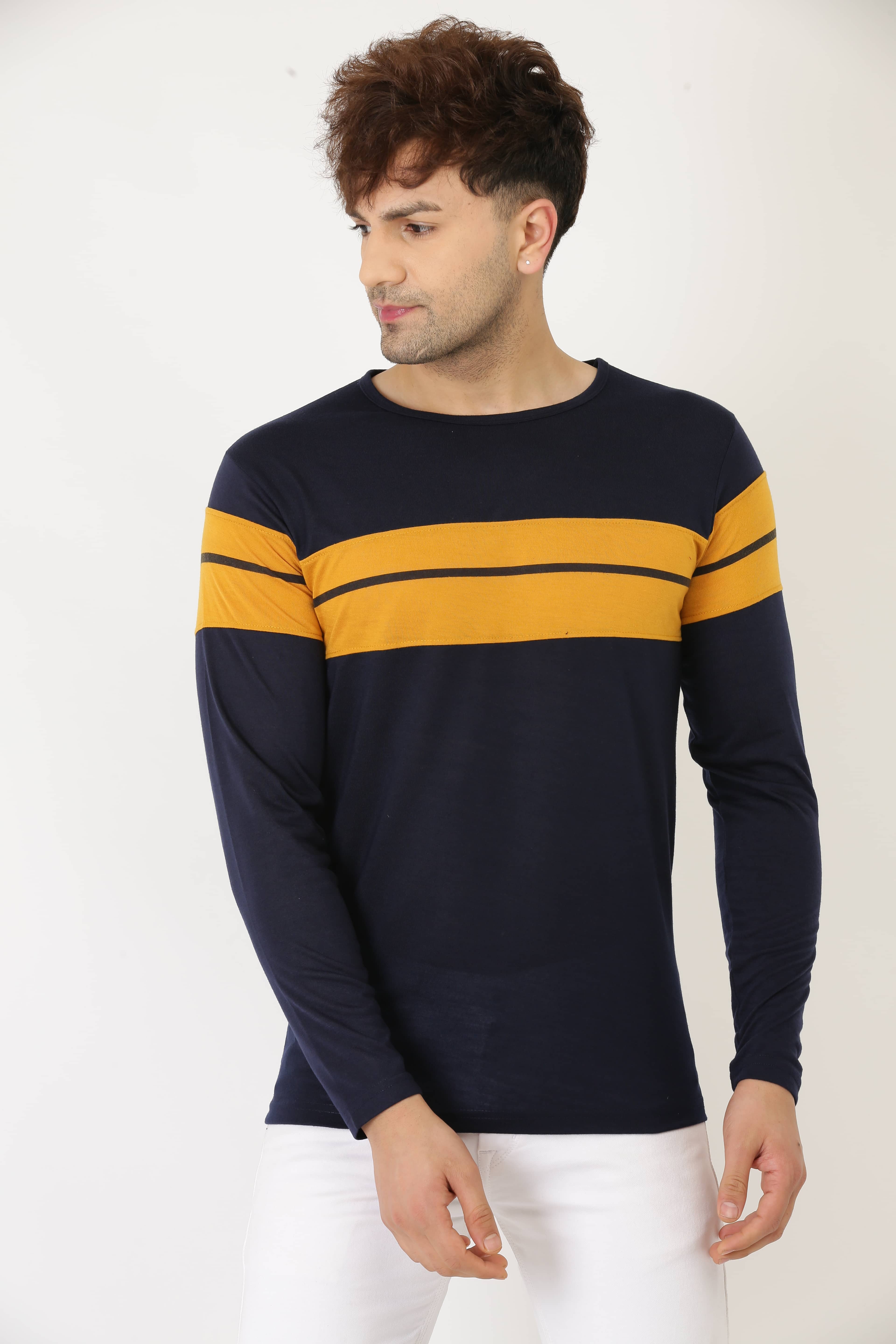 Leotude Pack of 1 Cotton Blend Regular Fit Men's T-Shirt ( Navy Blue )
