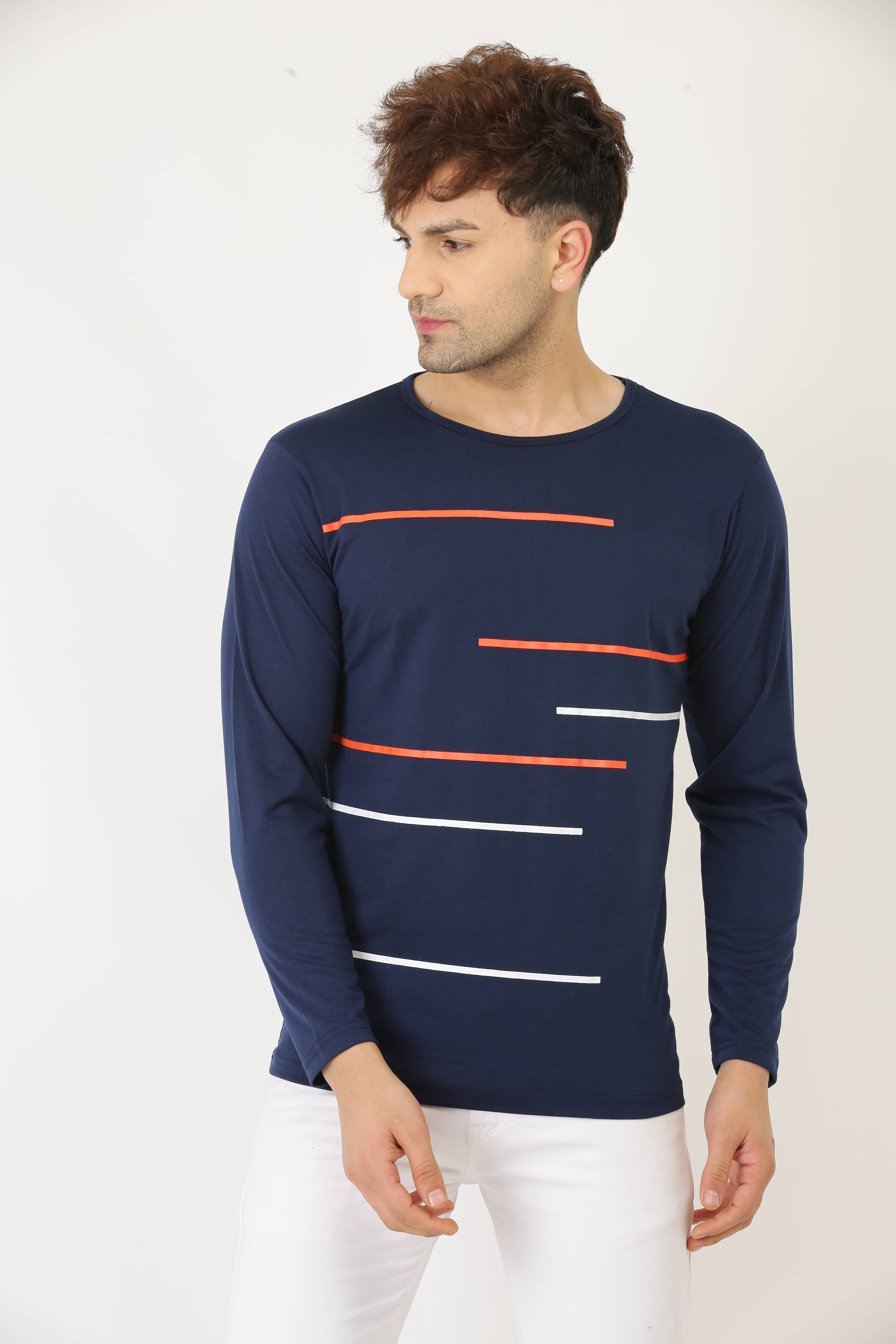 Leotude Pack of 1 Cotton Blend Regular Fit Men's T-Shirt ( Navy Blue )