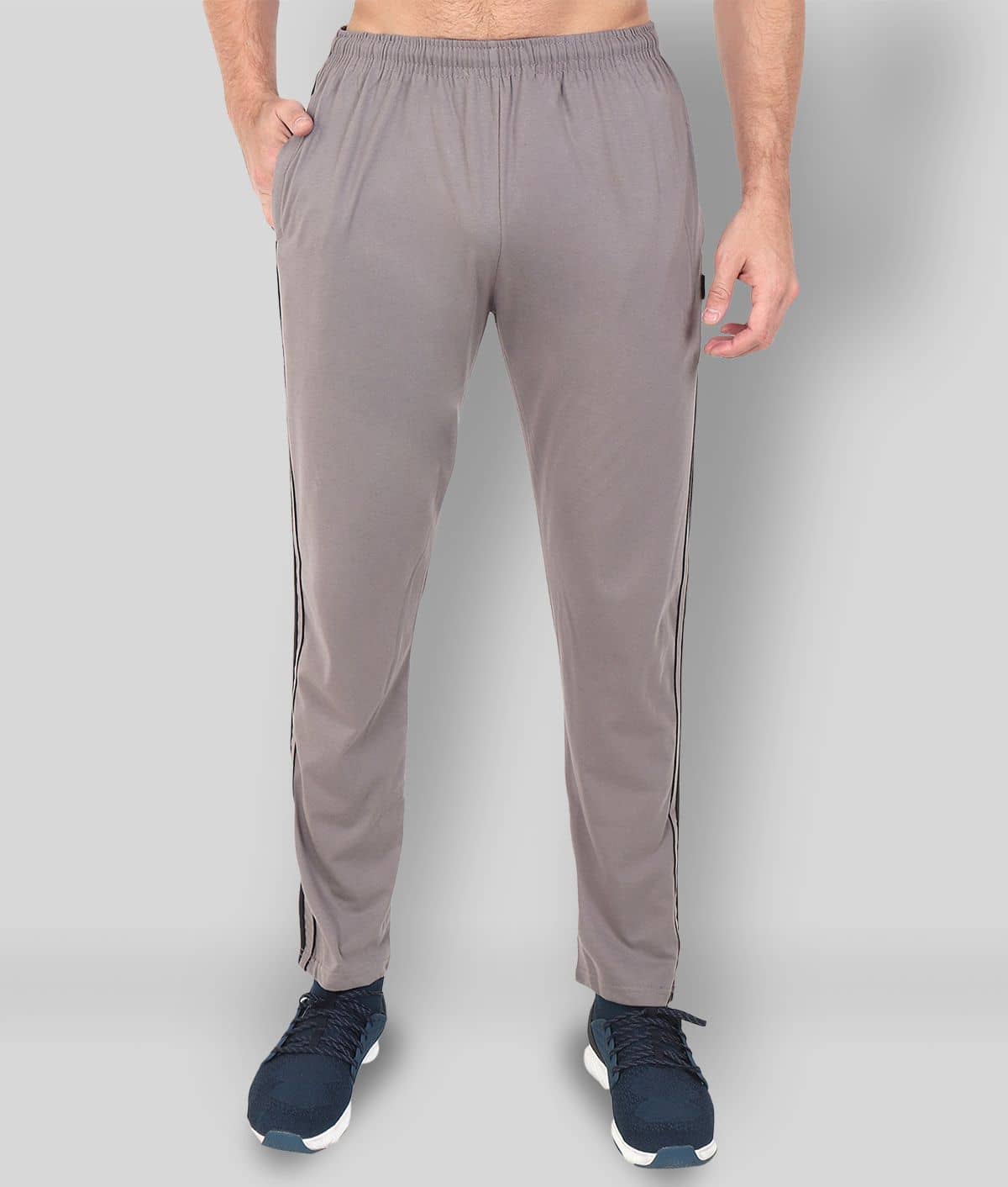 Zeffit - Light Grey Cotton Blend Men's Trackpants ( Pack of 1 ) - Track Pants | Buy online on ZillyBuy