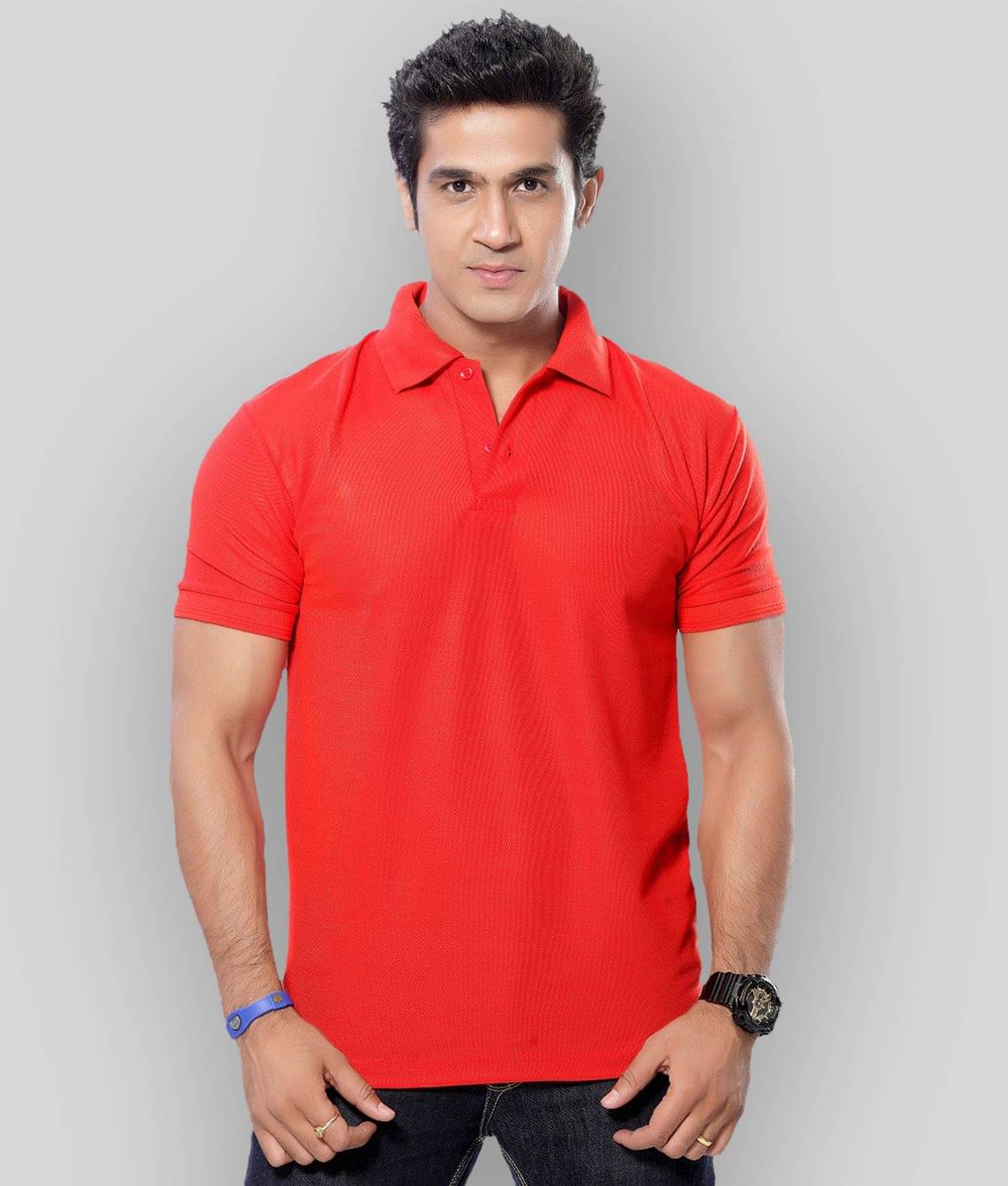 in365 Pack of 1 Cotton Blend Regular Fit Solid Half Sleeves Men's Polo T Shirt ( Red ) in365 Pack of 1 Cotton Blend Regular Fit Solid Half Sleeves Men's Polo T Shirt ( Red )