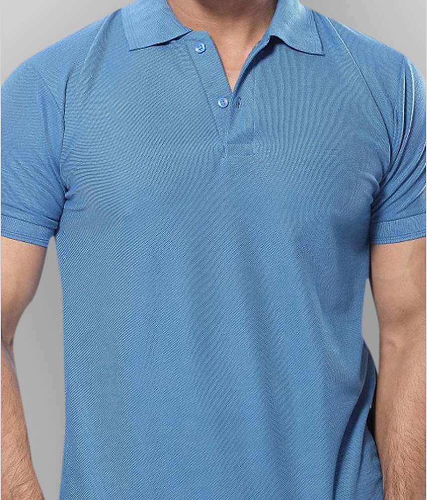 in365 Pack of 1 Cotton Blend Regular Fit Solid Half Sleeves Men's Polo T Shirt ( Turquoise )
