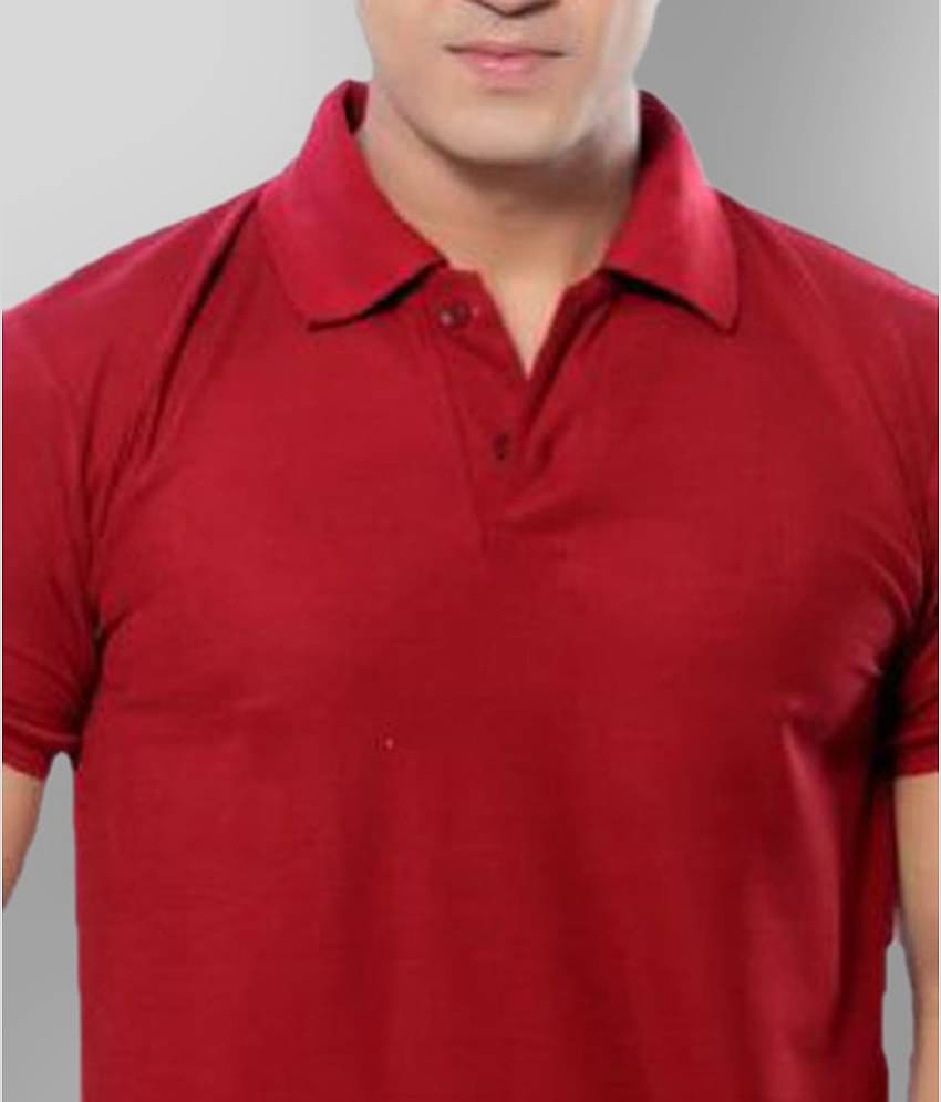 in365 Pack of 2 Cotton Blend Regular Fit Solid Half Sleeves Men's Polo T Shirt ( Maroon )