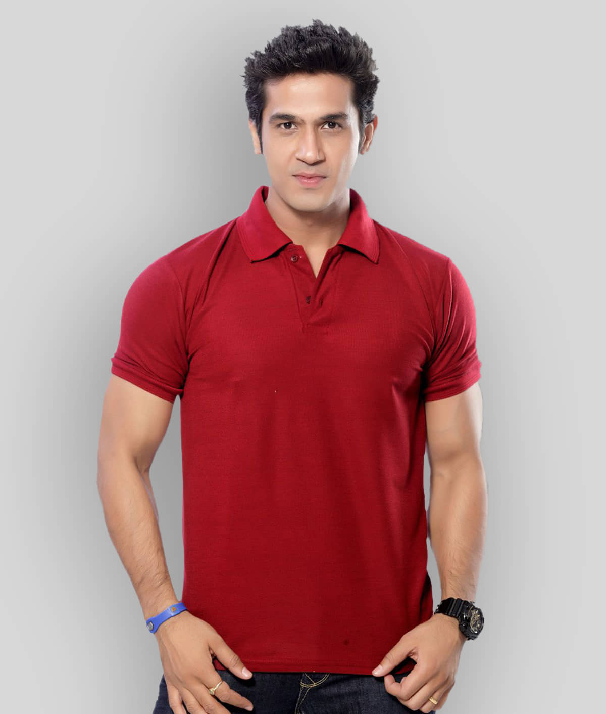 in365 Pack of 1 Cotton Blend Regular Fit Solid Half Sleeves Men's Polo T Shirt ( Turquoise )