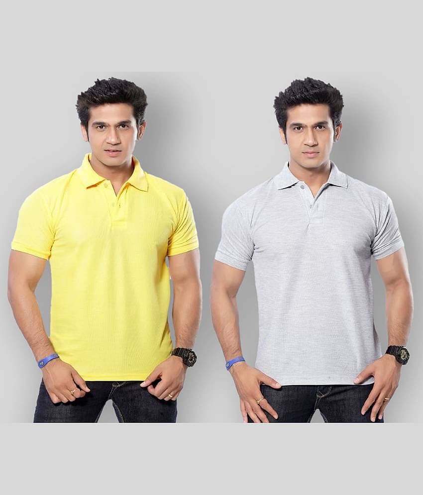 in365 Pack of 2 Cotton Blend Regular Fit Solid Half Sleeves Men's Polo T Shirt ( Maroon )