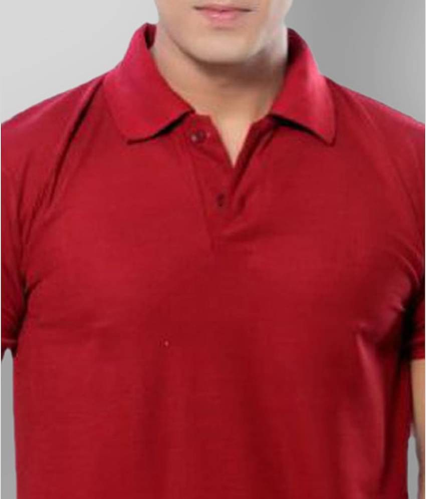 in365 Pack of 2 Cotton Blend Regular Fit Solid Half Sleeves Men's Polo T Shirt ( Maroon )