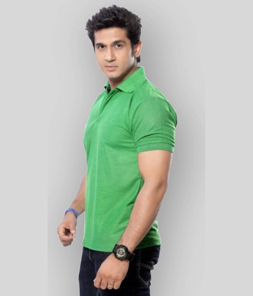 in365 Pack of 1 Cotton Blend Regular Fit Solid Half Sleeves Men's Polo T Shirt ( Turquoise )