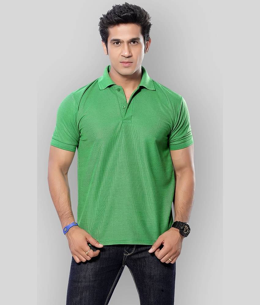 in365 Pack of 1 Cotton Blend Regular Fit Solid Half Sleeves Men's Polo T Shirt ( Turquoise )