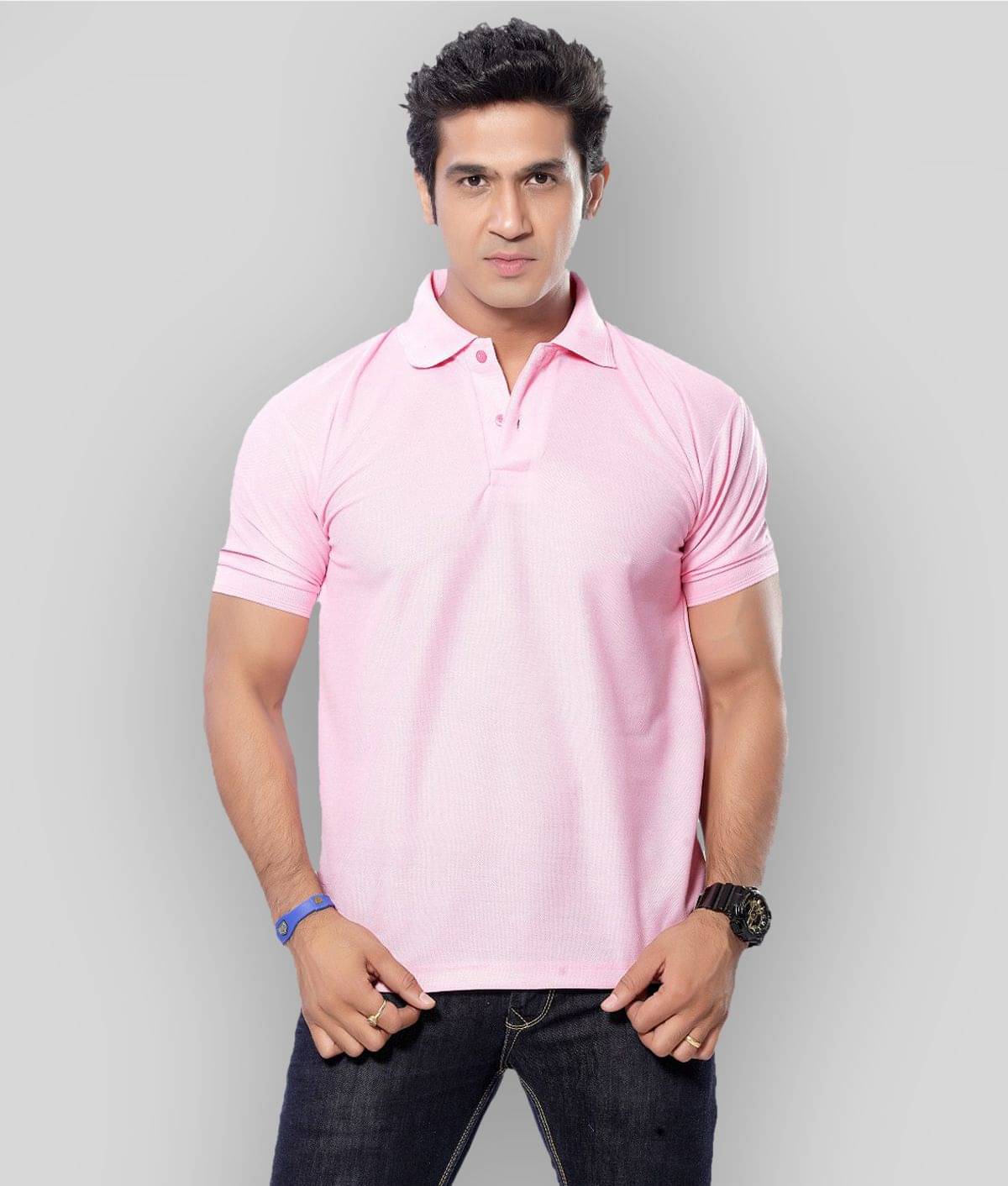 in365 Pack of 1 Cotton Blend Regular Fit Solid Half Sleeves Men's Polo T Shirt ( Pink ) in365 Pack of 1 Cotton Blend Regular Fit Solid Half Sleeves Men's Polo T Shirt ( Pink )