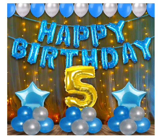     			Blooms Mall 5th Birthday Decoration Items For Girls - 58Pcs Fourth Birthday Decoration - 4th Birthday Party Decorations,Birthday Decorations kit