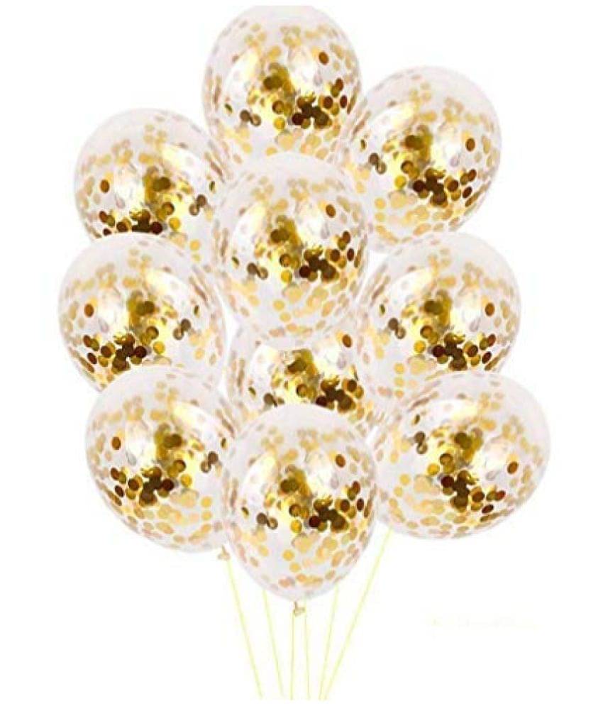 Blooms Mall Confetti Metallic Latex Ballons Golden Theme Set of 10 Blooms Mall Confetti Metallic Latex Ballons Golden Theme Set of 10