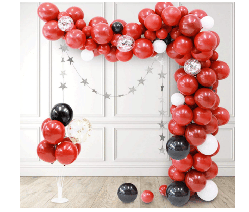 Blooms Mall Red Black Balloon Garland Kit - 115Pcs Blooms Mall Red Black Balloon Garland Kit - 115Pcs