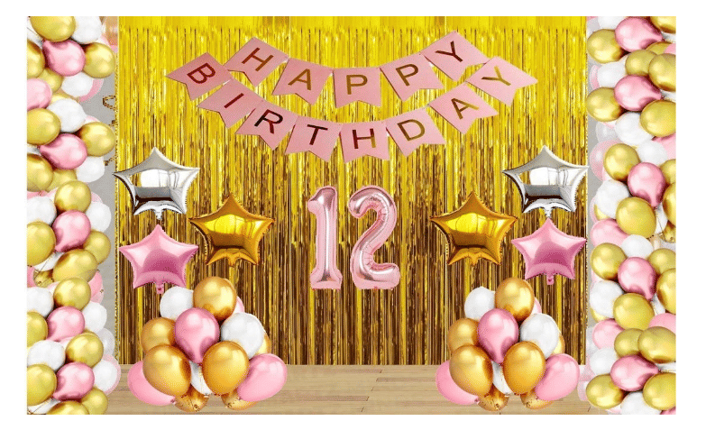 Blooms Mall Rose Gold Balloons with Happy Birthday Decoration Items /Happy Birthday Pink Banner Blooms Mall Rose Gold Balloons with Happy Birthday Decoration Items /Happy Birthday Pink Banner