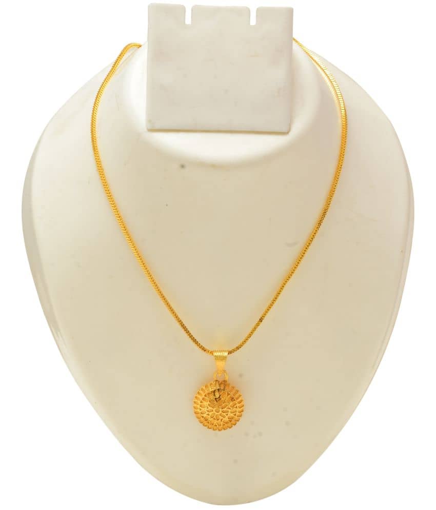 Jewar Mandi Pendant Locket Chain Gold Plated Rich Look Long Size Latest Designer Daily Use Jewelry for Men Women, Boys Girls, Unisex