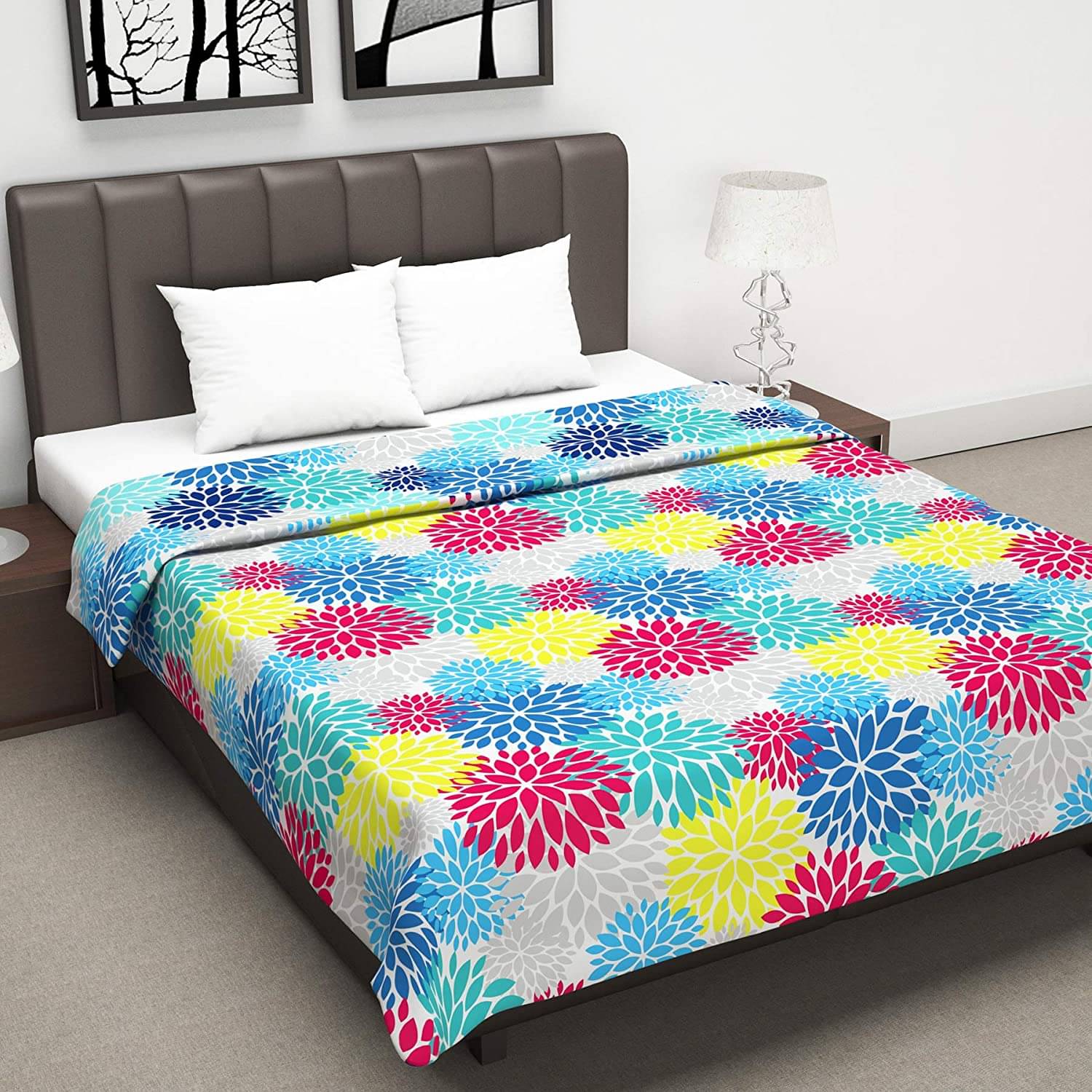 DIVINE CASA Double Polyester Pink Floral Dohar DIVINE CASA Double Polyester Pink Floral Dohar