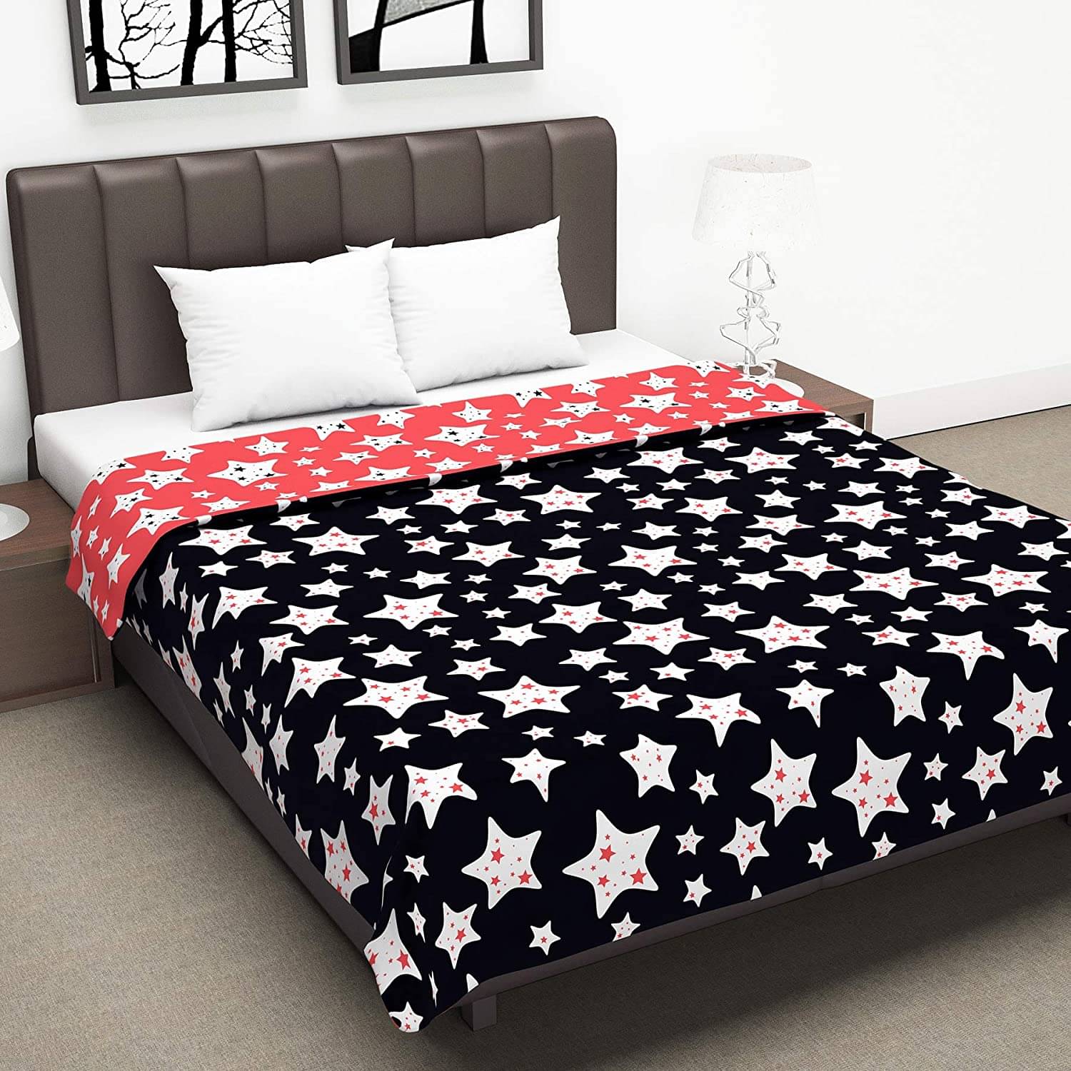 DIVINE CASA Double Polyester Pink Abstract Dohar DIVINE CASA Double Polyester Pink Abstract Dohar
