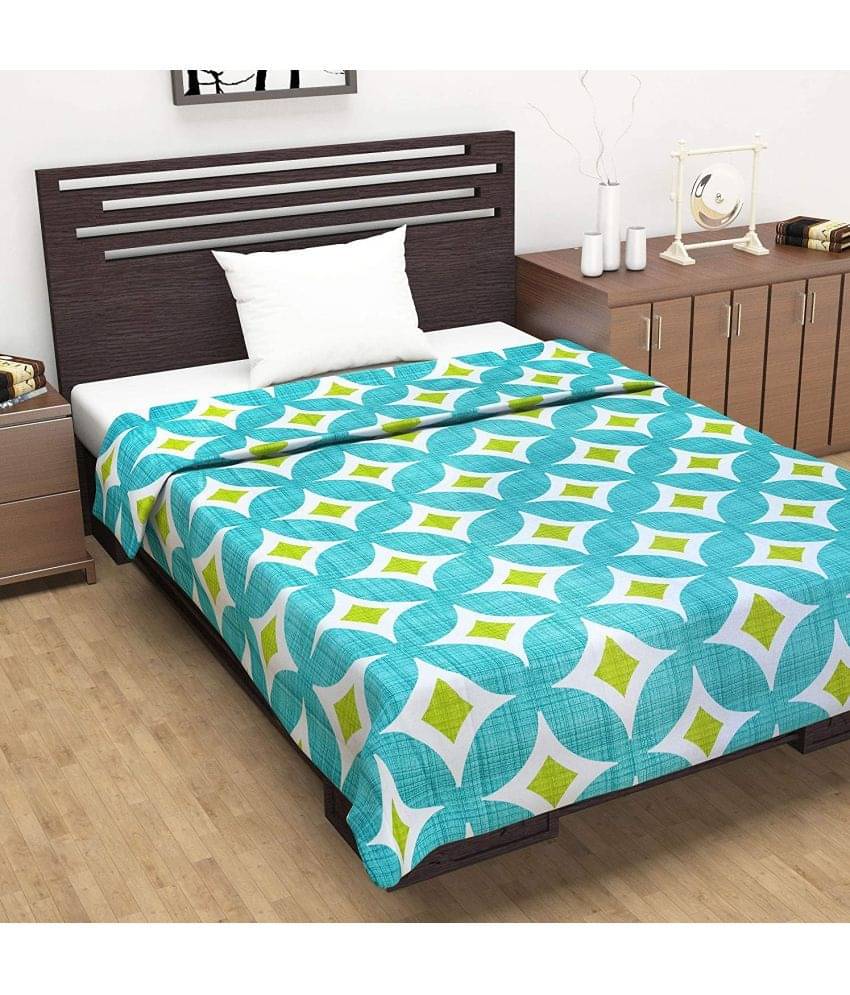 DIVINE CASA Single Cotton Blue Geometrical Dohar DIVINE CASA Single Cotton Blue Geometrical Dohar