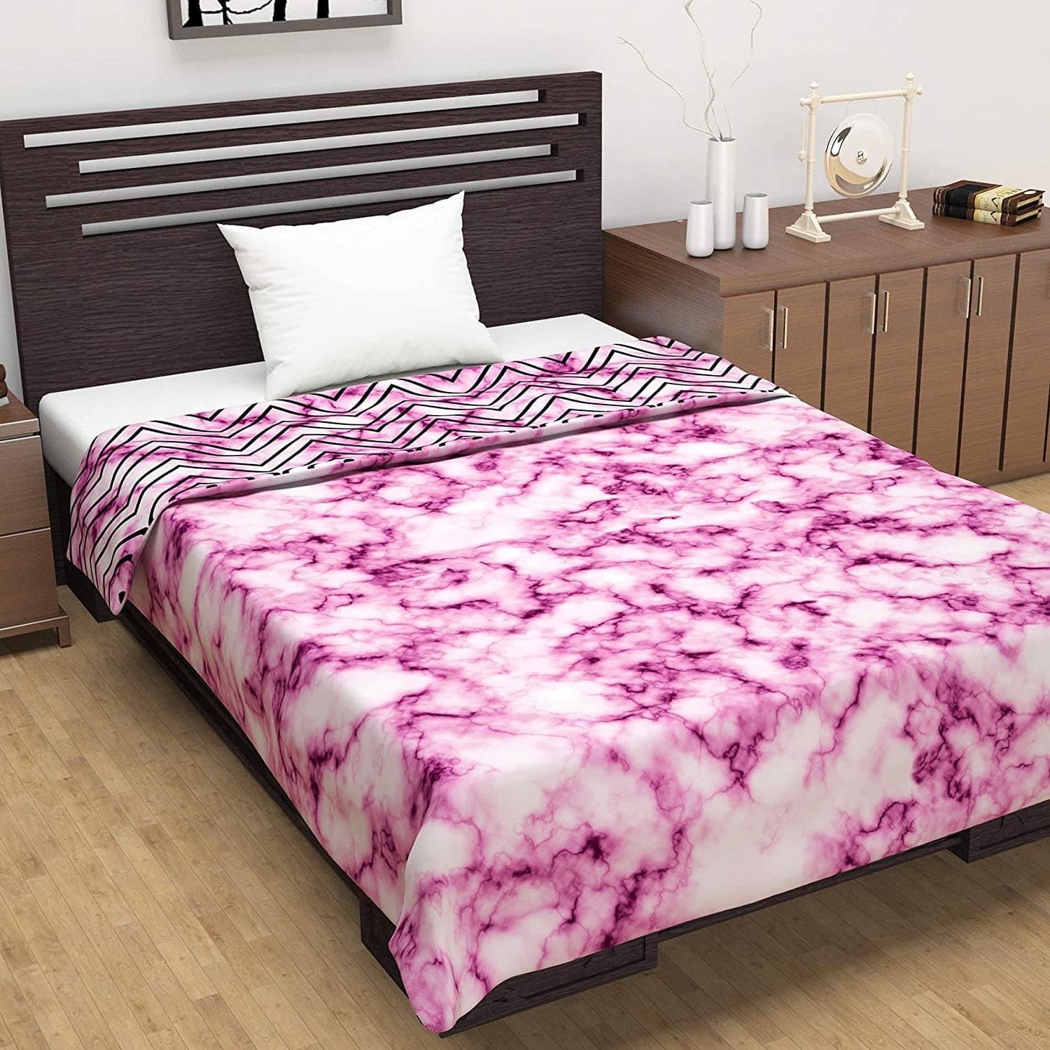 DIVINE CASA Single Polyester Pink Abstract Dohar DIVINE CASA Single Polyester Pink Abstract Dohar