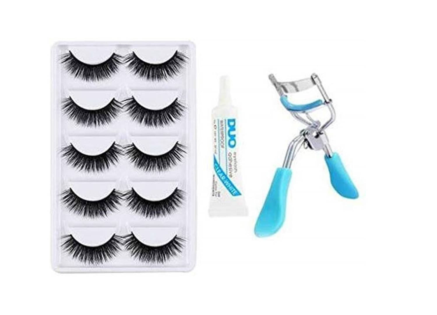     			Lenon 5 Pair False Eyelash, 1 Eye Glue & 1 Eyelash Curler Pack of 7 7