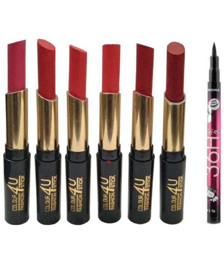     			Lenon Black Pen Eyeliner & Creme Lipstick Multi Pack of 7 7 g