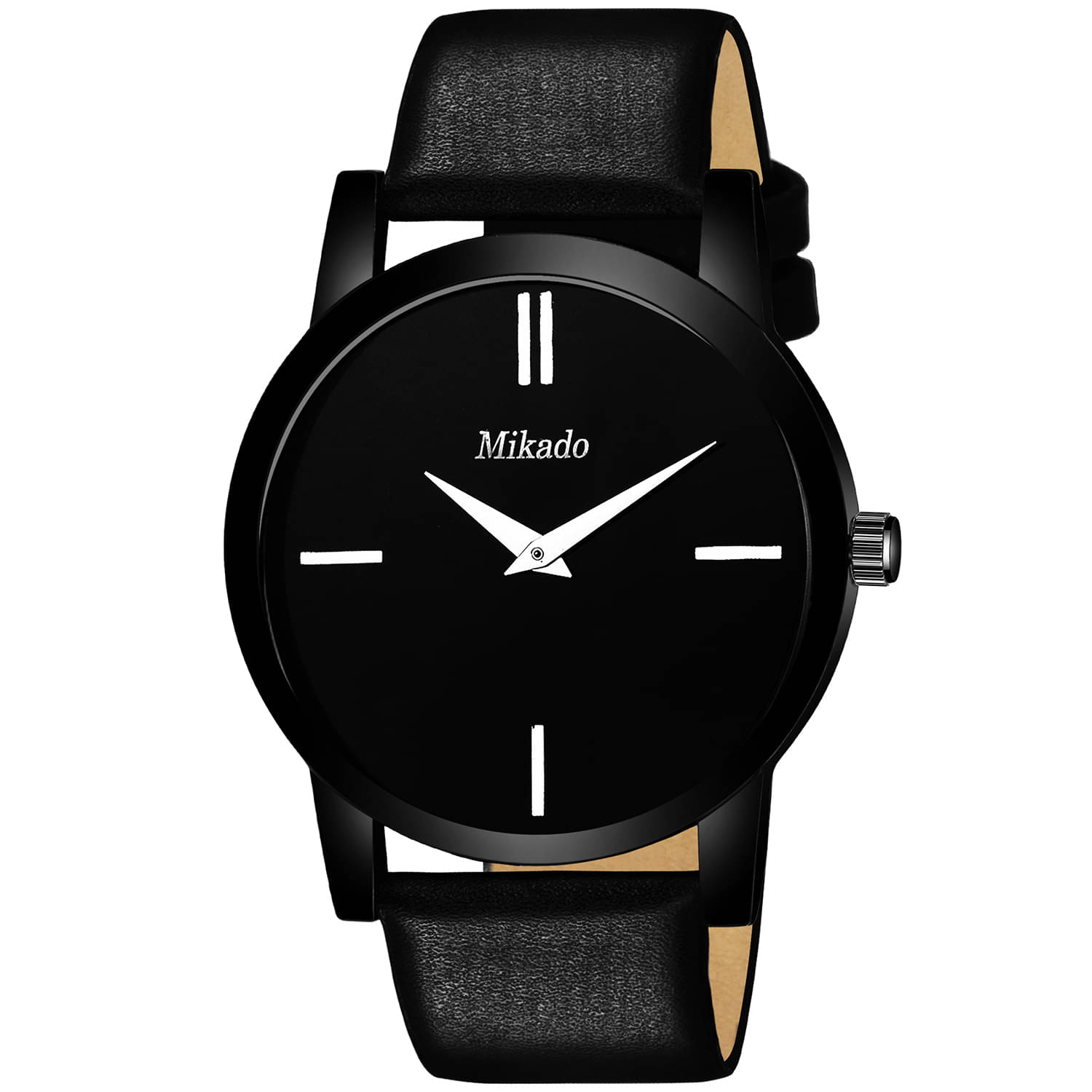     			Mikado - Black Leather Analog Men's Watch