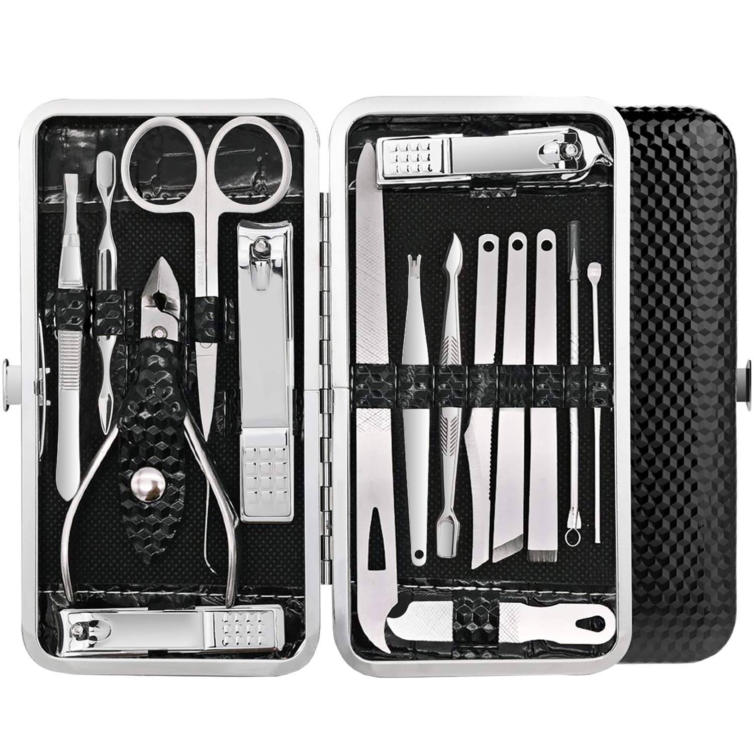 Manicure Pedicure Nail Tools With Leather Case Color May Vary, 16 Pcs Manicure Pedicure Nail Tools With Leather Case Color May Vary, 16 Pcs
