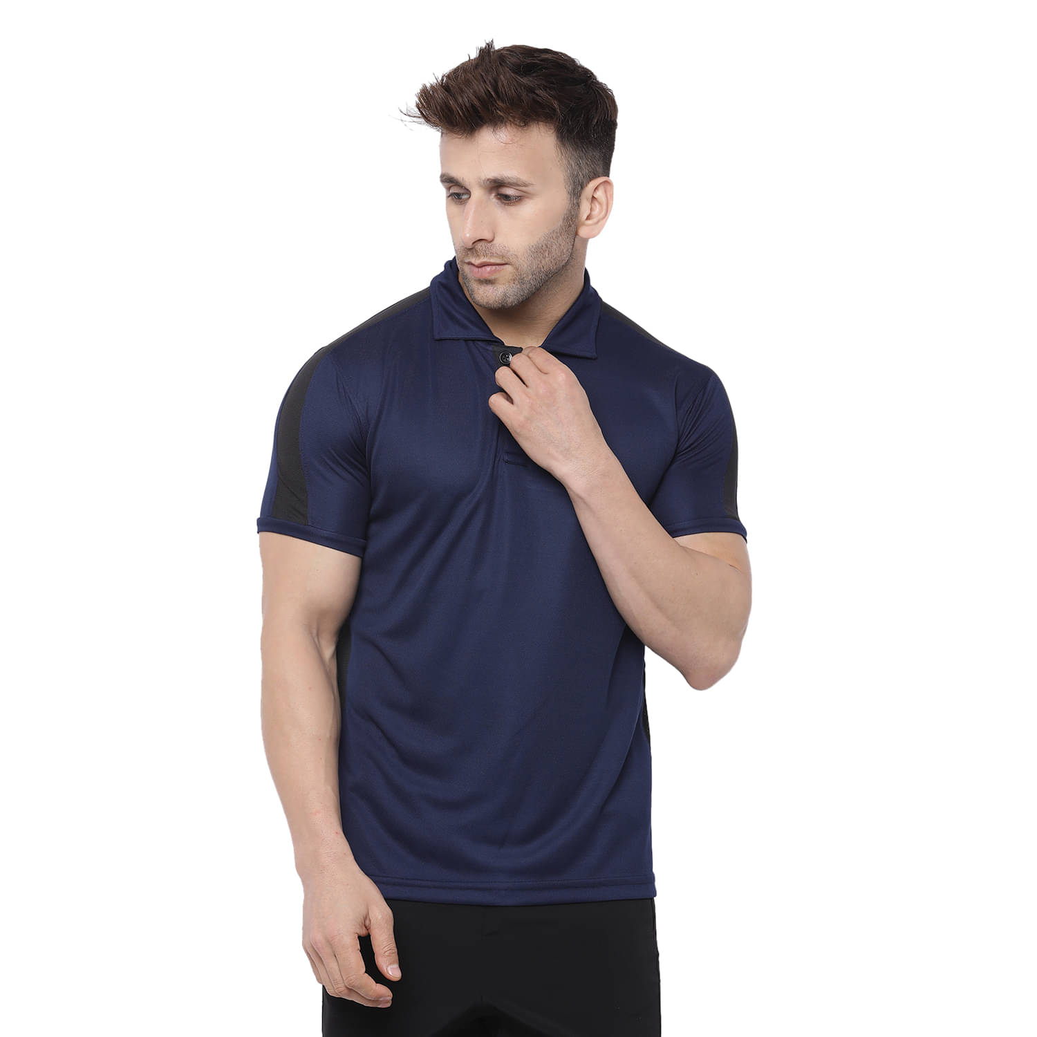     			Chkokko - Polyester Regular Fit Navy Blue Men's Sports Polo T-Shirt ( Pack of 1 )