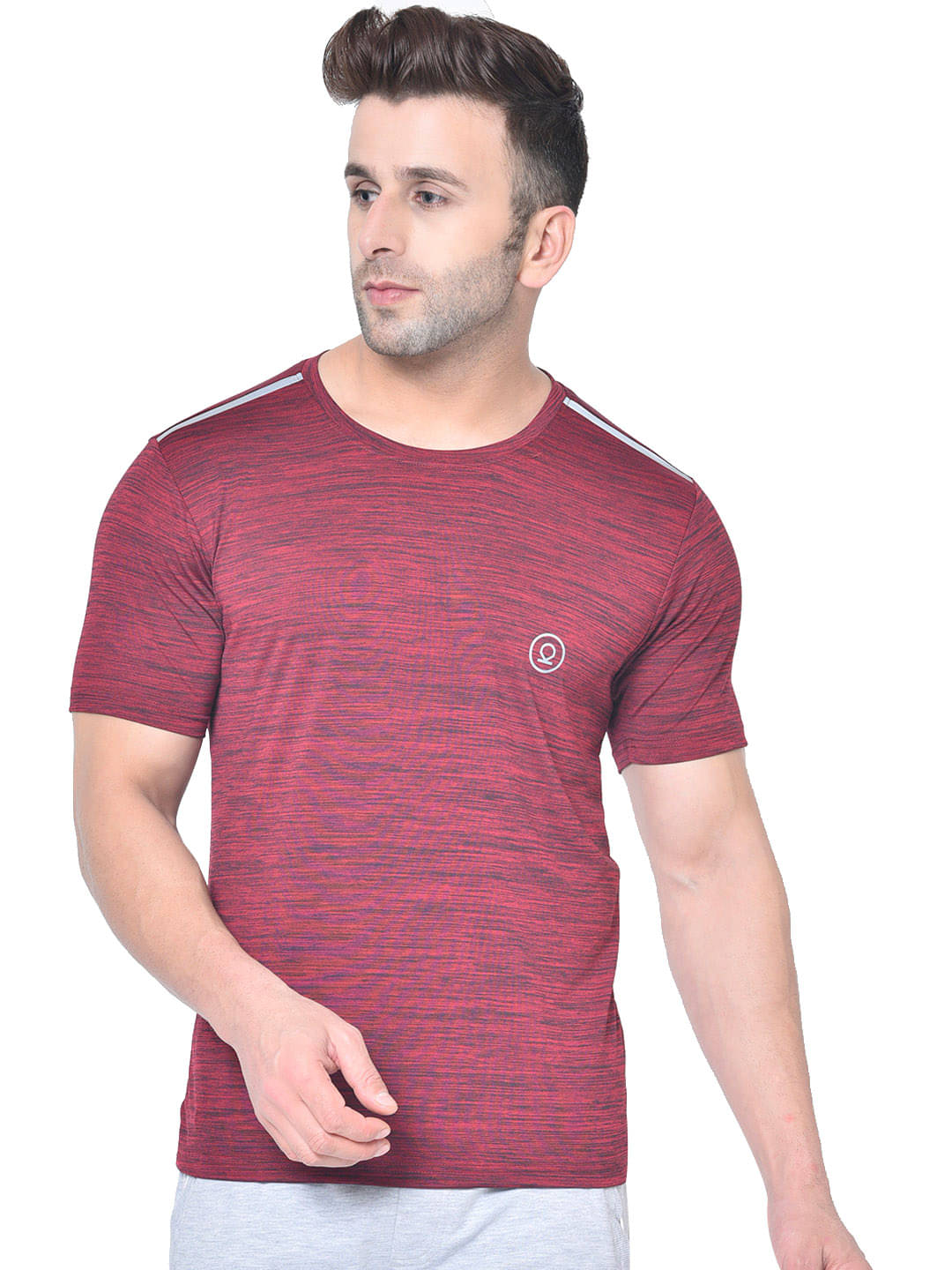 Chkokko - Polyester Regular Fit Wine Men's Sports T-Shirt ( Pack of 1 ) Chkokko - Polyester Regular Fit Wine Men's Sports T-Shirt ( Pack of 1 )