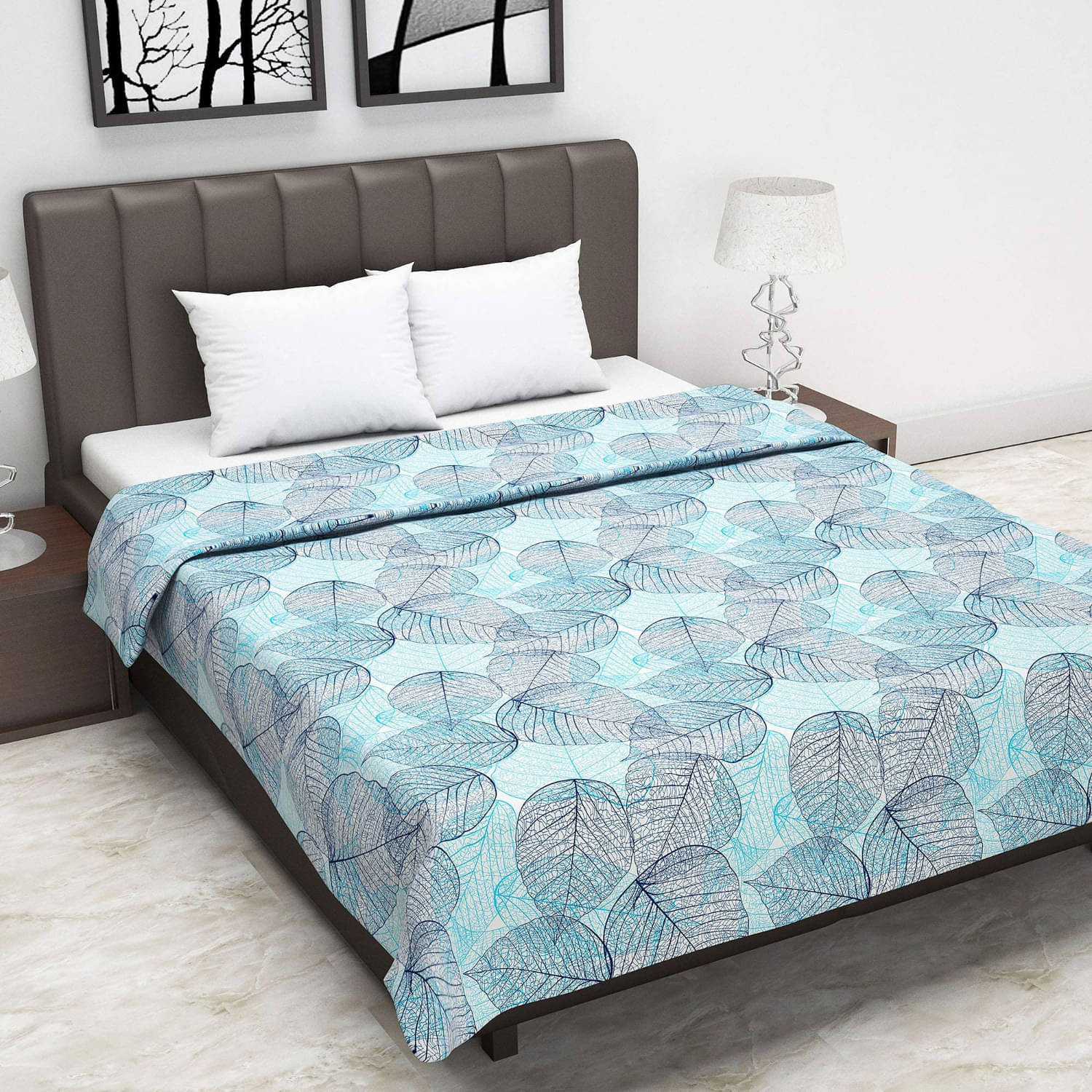     			DIVINE CASA Double Cotton Blue Floral Dohar